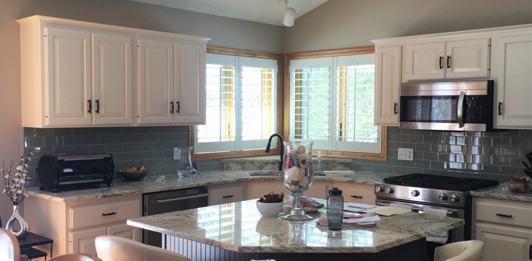 Austin kitchen with shutters and appliances
